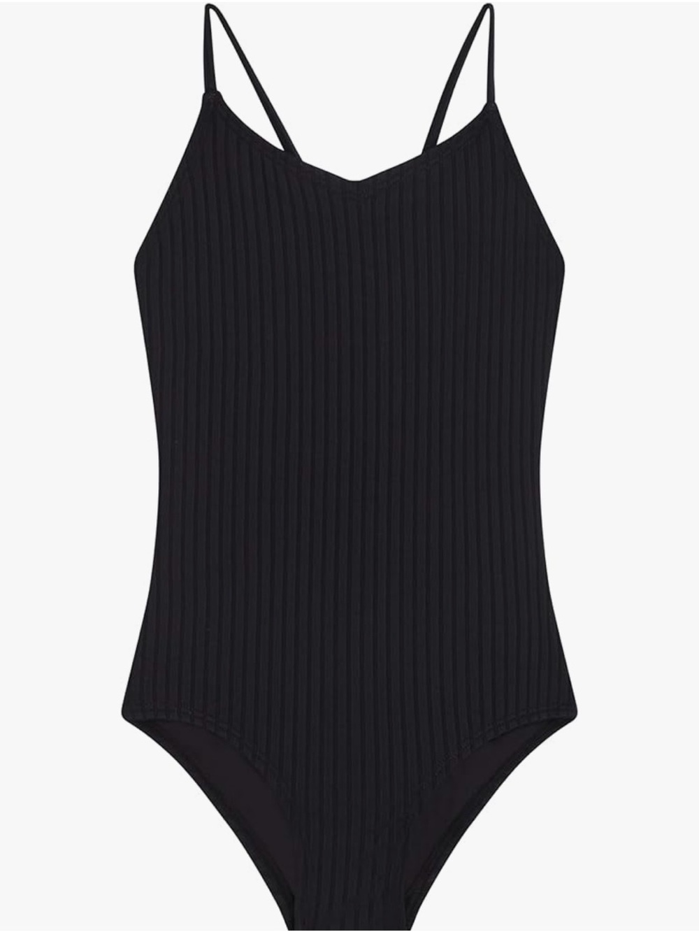 Kanu Surf Kids Black Ribbed One-Piece Swimsuit